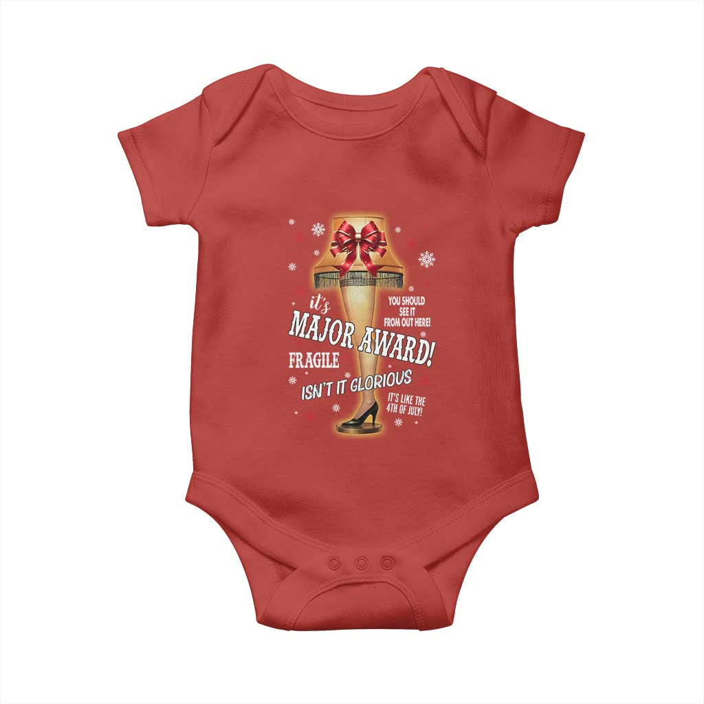 Funny Christmas Movie Baby Onesie It Is A Major Award Fragile Italian Leg Lamp TS11 Red Print Your Wear