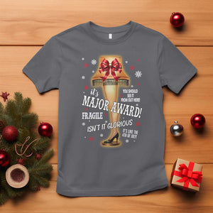 Funny Christmas Movie T Shirt It Is A Major Award Fragile Italian Leg Lamp TS11 Charcoal Print Your Wear