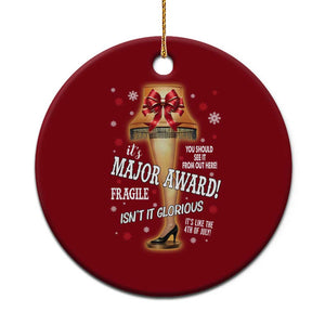 Funny Xmas Movie Ceramic Ornament It Is A Major Award Fragile Italian Leg Lamp TS11 1pc Red Print Your Wear