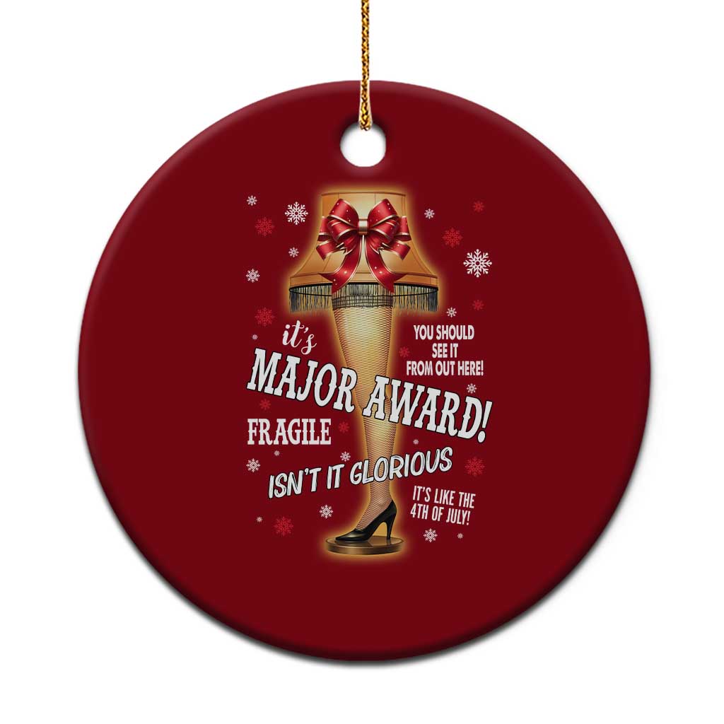 Funny Xmas Movie Ceramic Ornament It Is A Major Award Fragile Italian Leg Lamp TS11 1pc Red Print Your Wear