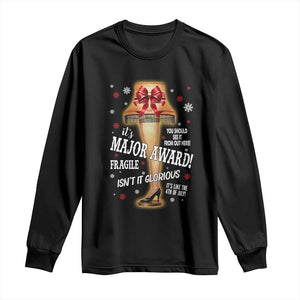 Funny Christmas Movie Long Sleeve Shirt It Is A Major Award Fragile Italian Leg Lamp TS11 Black Print Your Wear