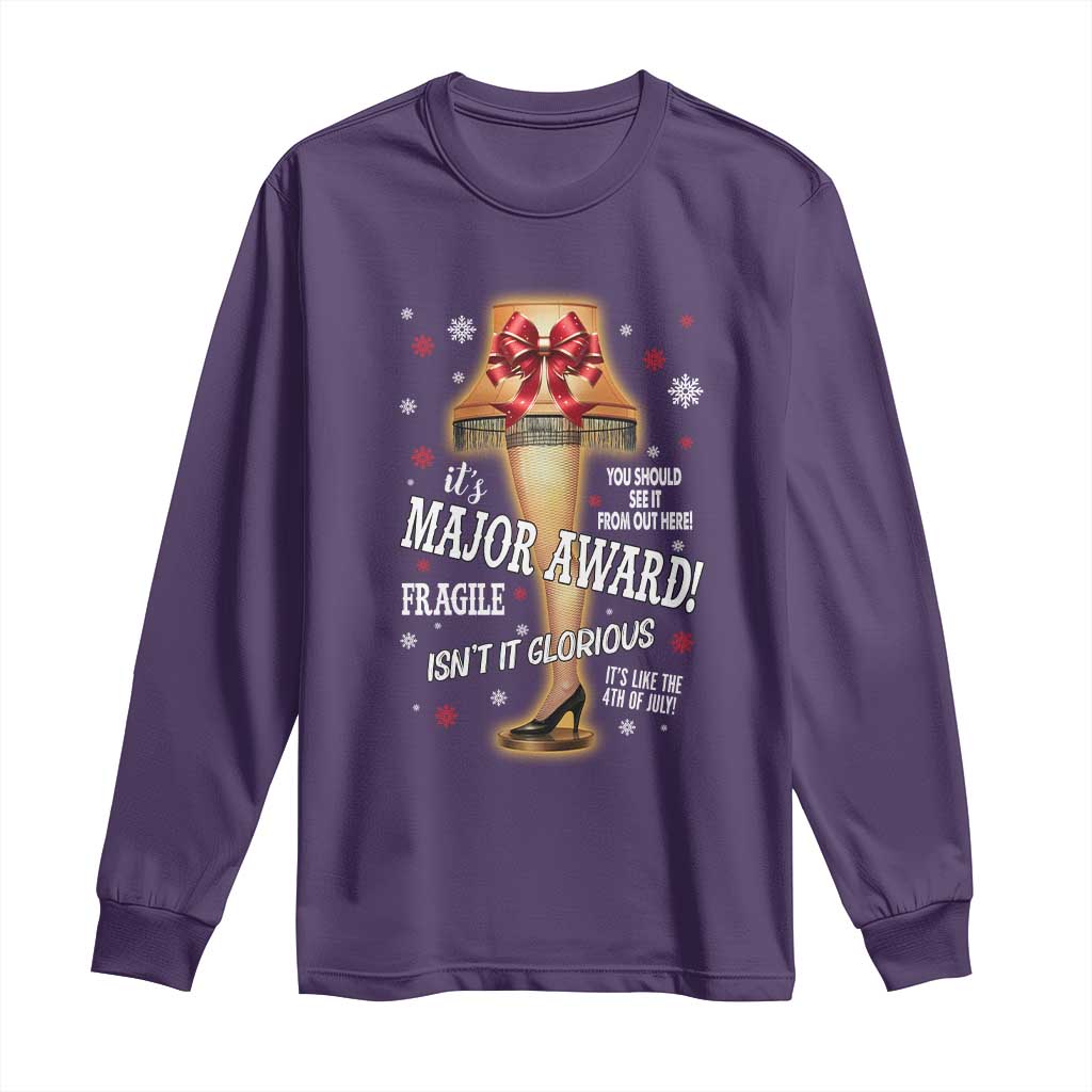 Funny Christmas Movie Long Sleeve Shirt It Is A Major Award Fragile Italian Leg Lamp TS11 Purple Print Your Wear