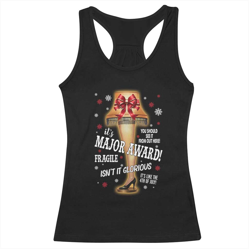 Funny Christmas Movie Racerback Tank Top It Is A Major Award Fragile Italian Leg Lamp TS11 Black Print Your Wear