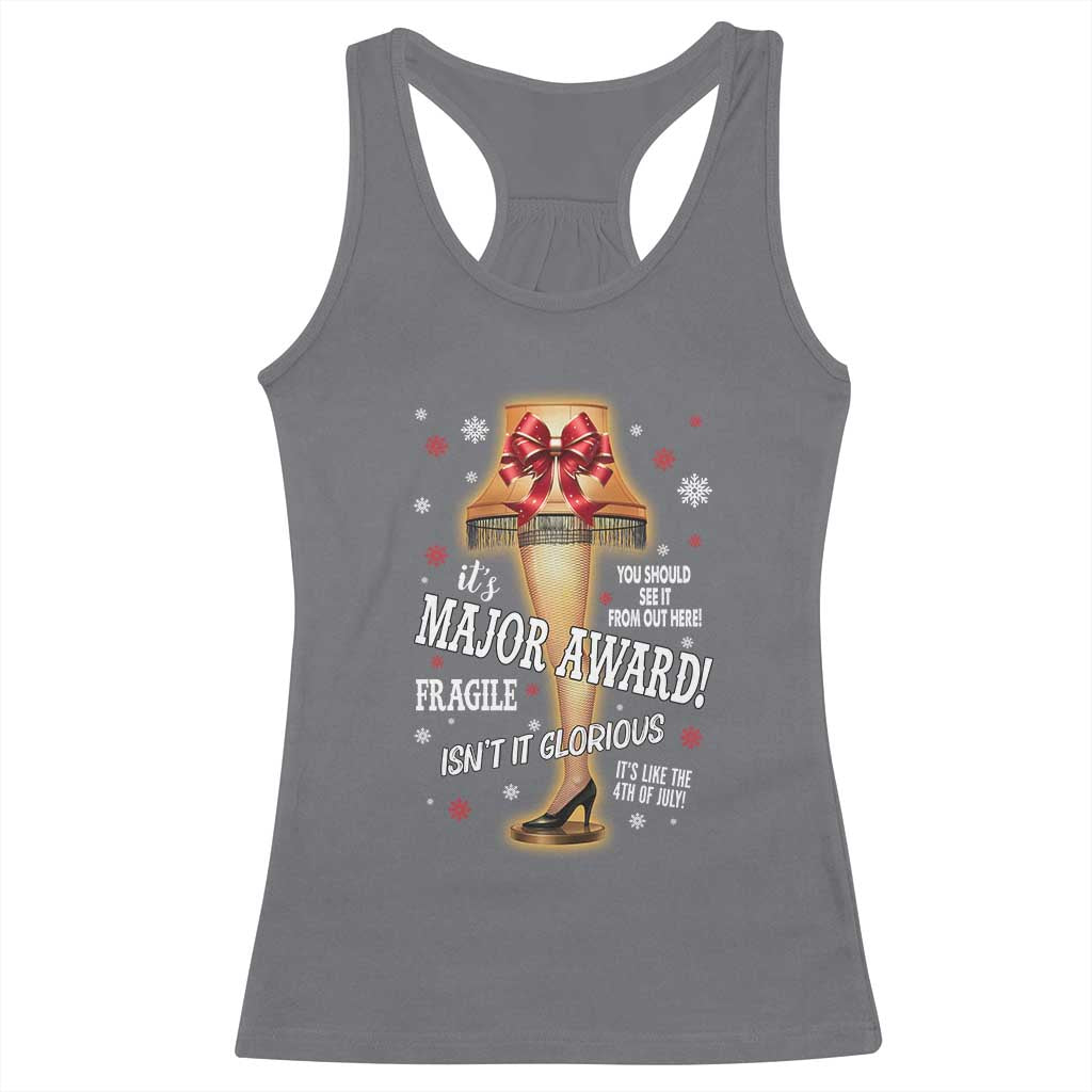 Funny Christmas Movie Racerback Tank Top It Is A Major Award Fragile Italian Leg Lamp TS11 Charcoal Print Your Wear
