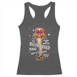 Funny Christmas Movie Racerback Tank Top It Is A Major Award Fragile Italian Leg Lamp TS11 Dark Heather Print Your Wear