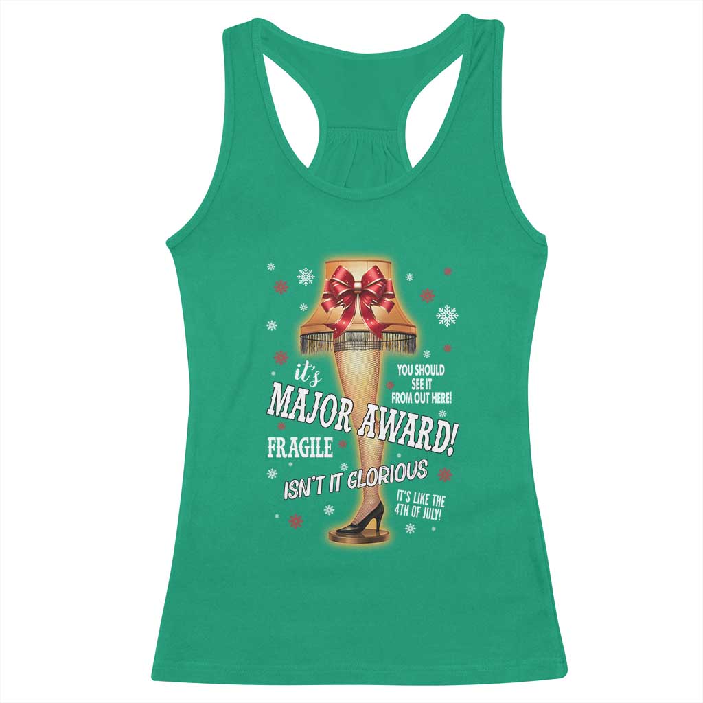 Funny Christmas Movie Racerback Tank Top It Is A Major Award Fragile Italian Leg Lamp - Print Your Wear