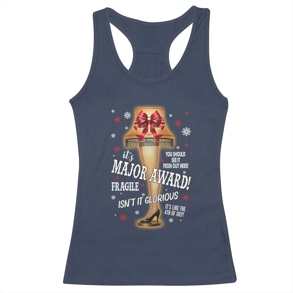 Funny Christmas Movie Racerback Tank Top It Is A Major Award Fragile Italian Leg Lamp TS11 Navy Print Your Wear