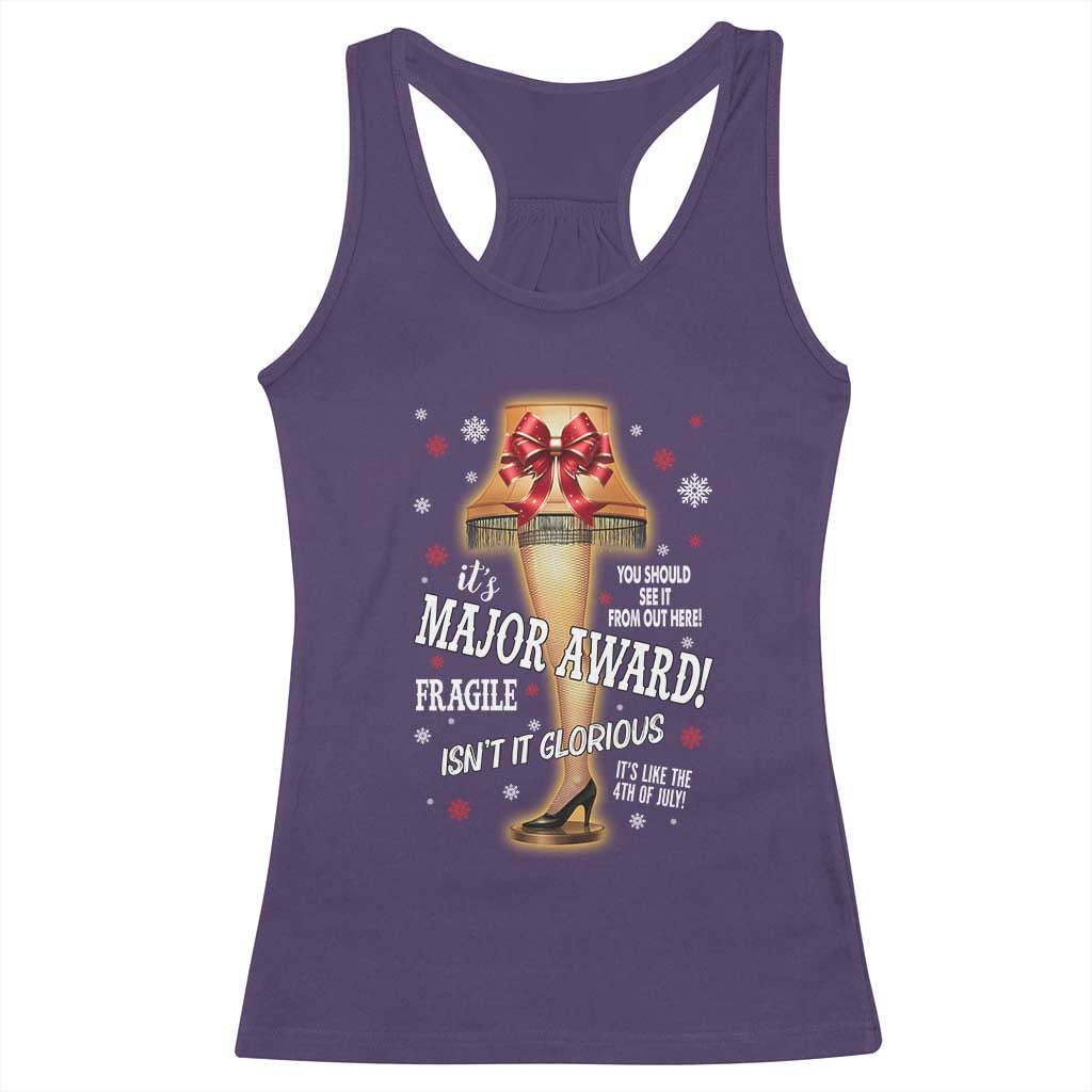 Funny Christmas Movie Racerback Tank Top It Is A Major Award Fragile Italian Leg Lamp TS11 Purple Print Your Wear