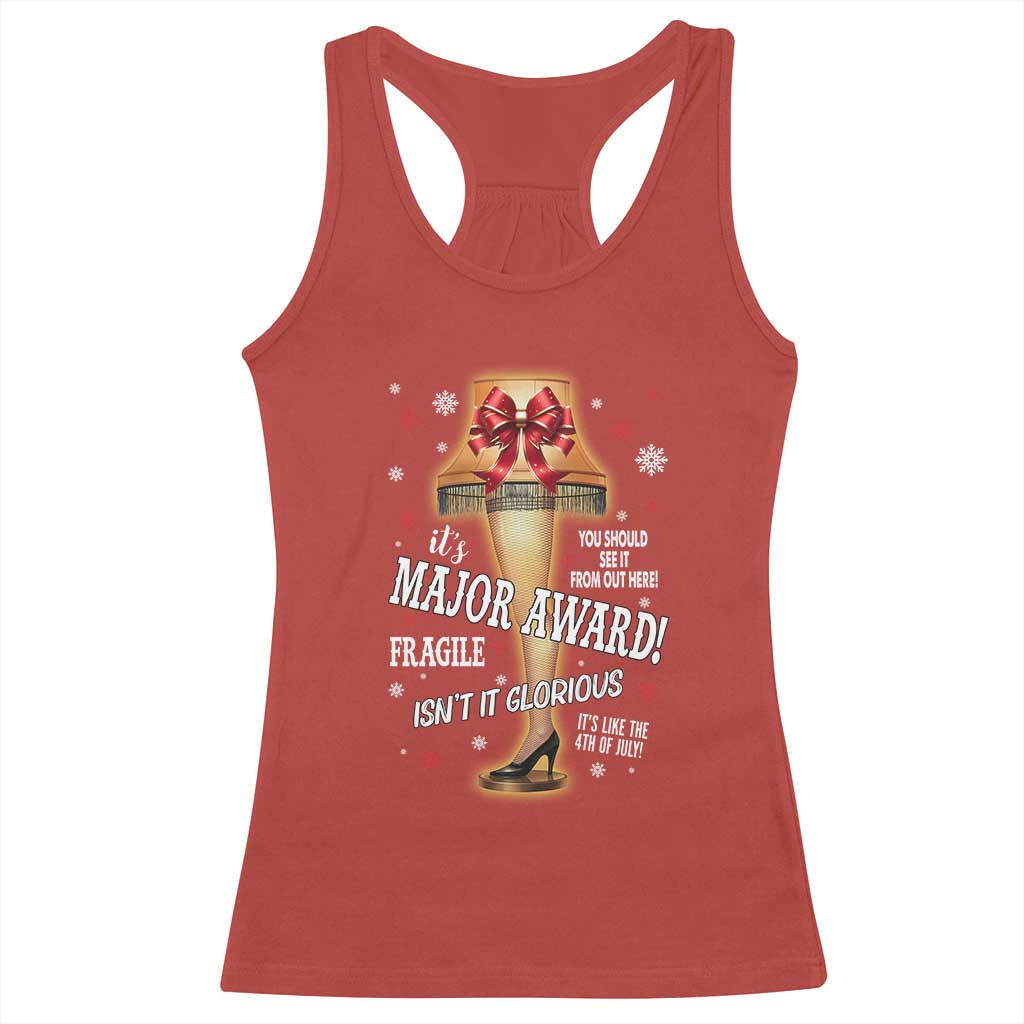 Funny Christmas Movie Racerback Tank Top It Is A Major Award Fragile Italian Leg Lamp TS11 Red Print Your Wear