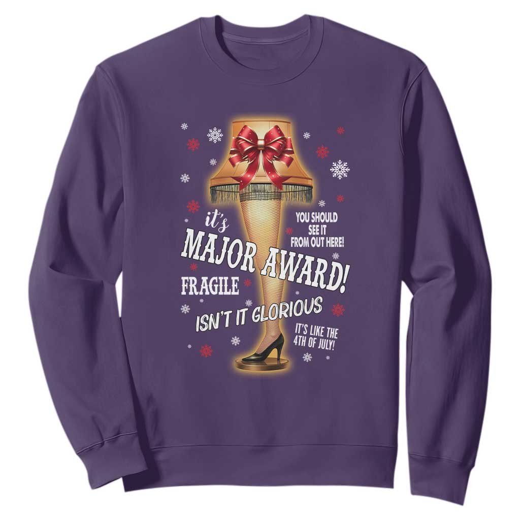 Funny Christmas Movie Sweatshirt It Is A Major Award Fragile Italian Leg Lamp TS11 Purple Print Your Wear