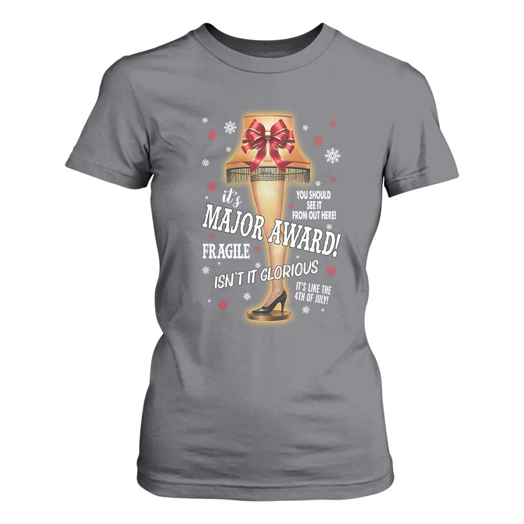 Funny Christmas Movie T Shirt For Women It Is A Major Award Fragile Italian Leg Lamp TS11 Charcoal Print Your Wear