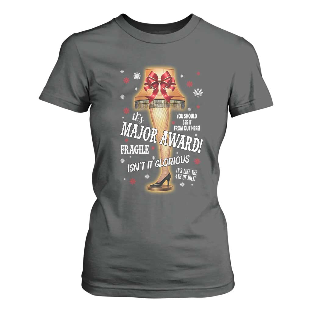Funny Christmas Movie T Shirt For Women It Is A Major Award Fragile Italian Leg Lamp TS11 Dark Heather Print Your Wear