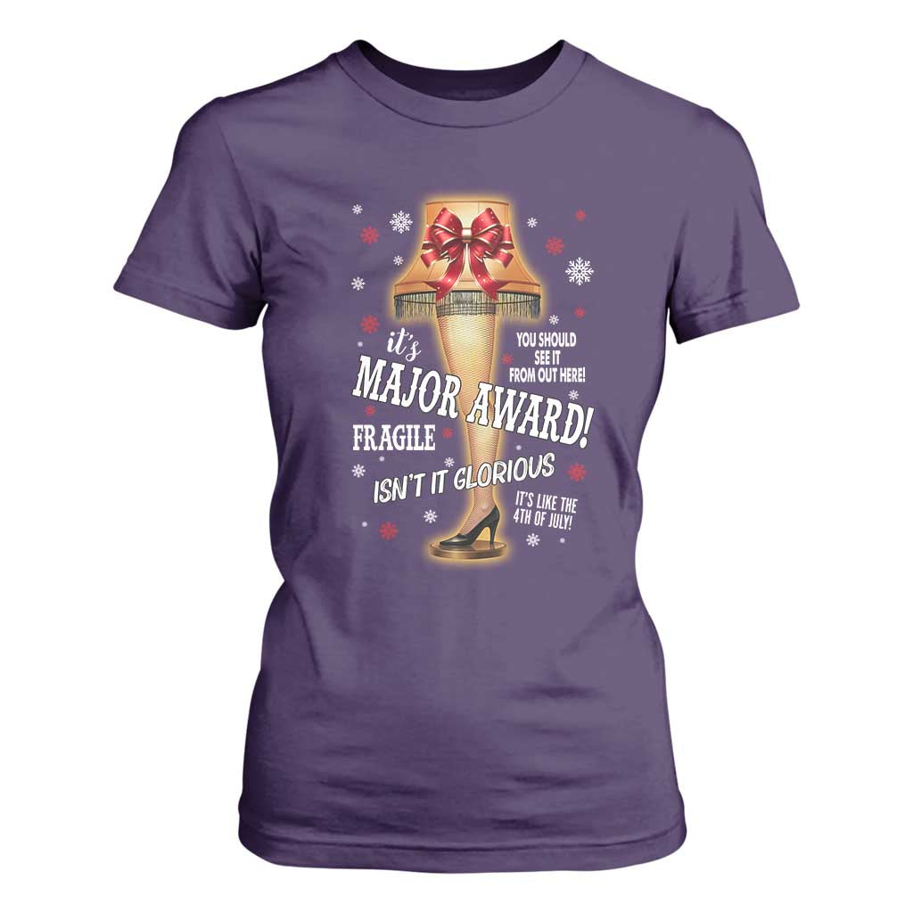 Funny Christmas Movie T Shirt For Women It Is A Major Award Fragile Italian Leg Lamp TS11 Purple Print Your Wear