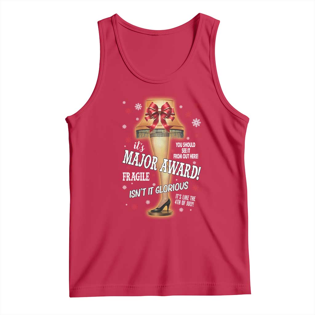 Funny Christmas Movie Tank Top It Is A Major Award Fragile Italian Leg Lamp TS11 Red Print Your Wear