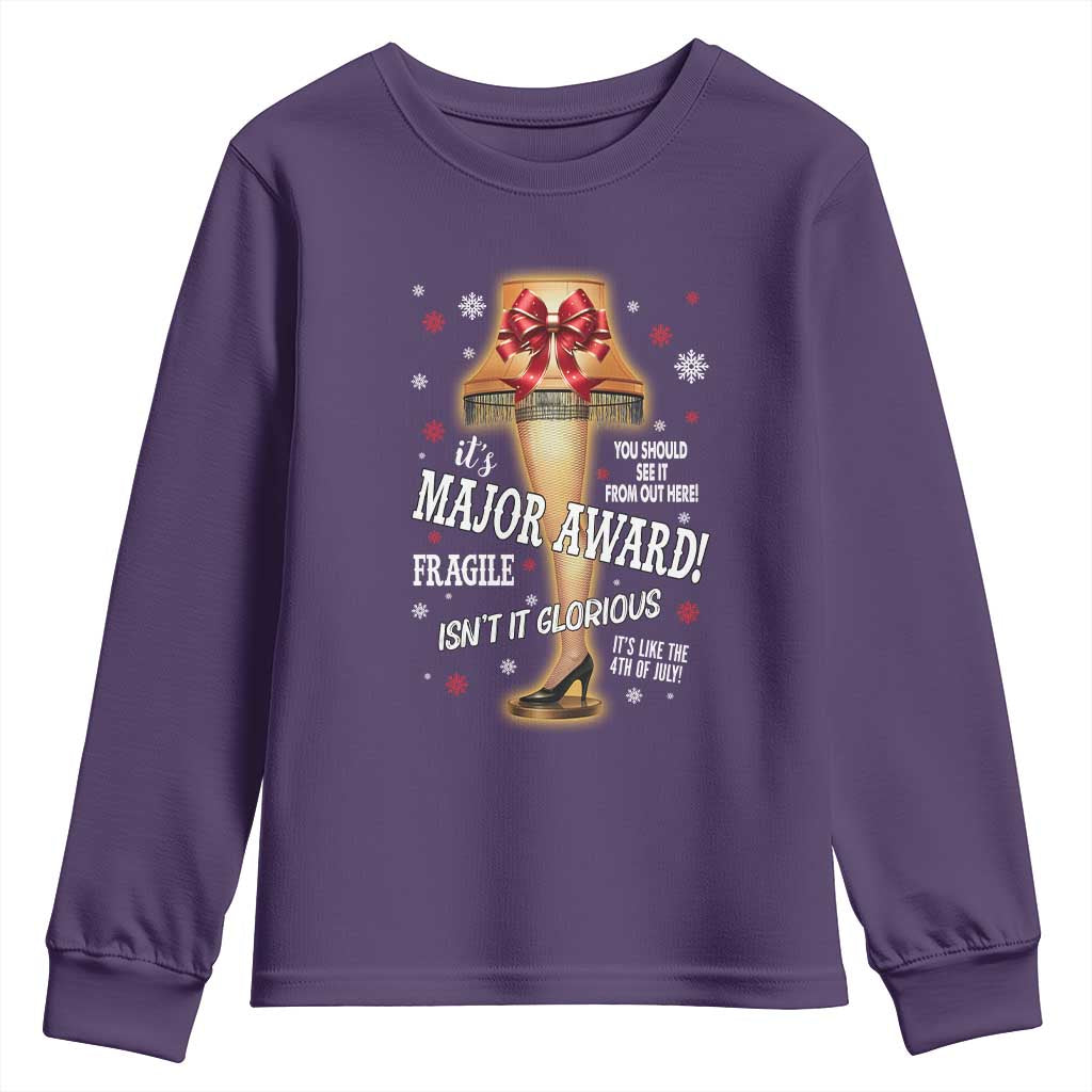 Funny Christmas Movie Youth Sweatshirt It Is A Major Award Fragile Italian Leg Lamp TS11 Purple Print Your Wear
