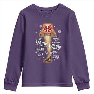 Funny Christmas Movie Youth Sweatshirt It Is A Major Award Fragile Italian Leg Lamp TS11 Purple Print Your Wear