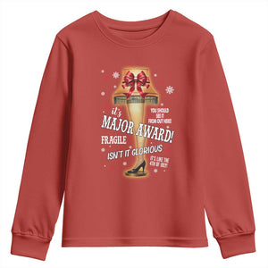 Funny Christmas Movie Youth Sweatshirt It Is A Major Award Fragile Italian Leg Lamp TS11 Red Print Your Wear