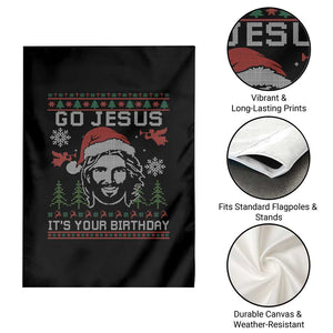 Funny Go Jesus It Is Your Birthday Garden Flag Christian Christmas Party TS11 Print Your Wear