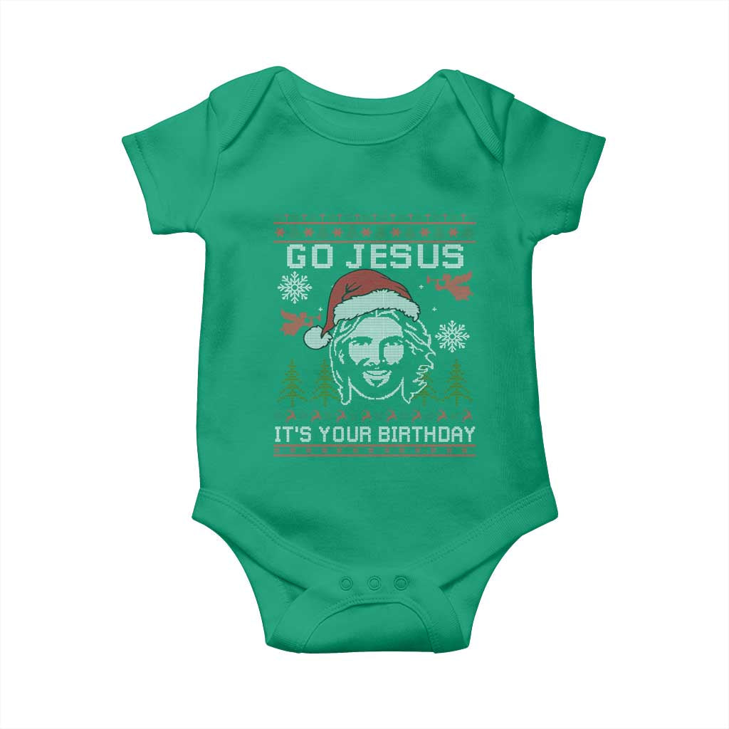 Funny Go Jesus It Is Your Birthday Baby Onesie Christian Christmas Party TS11 Irish Green Print Your Wear