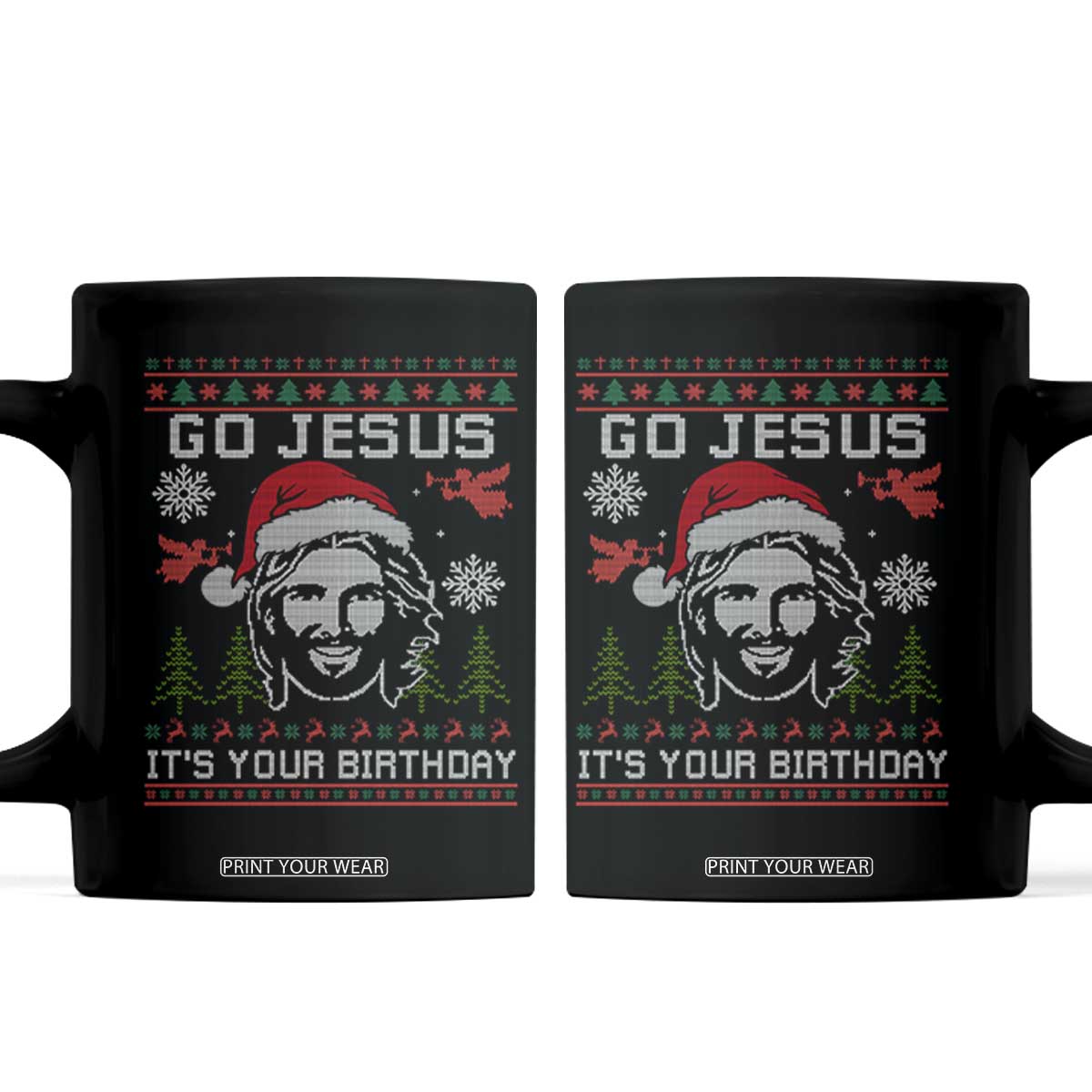 Funny Go Jesus It Is Your Birthday Coffee Mug Christian Christmas Party TS11 Black Print Your Wear