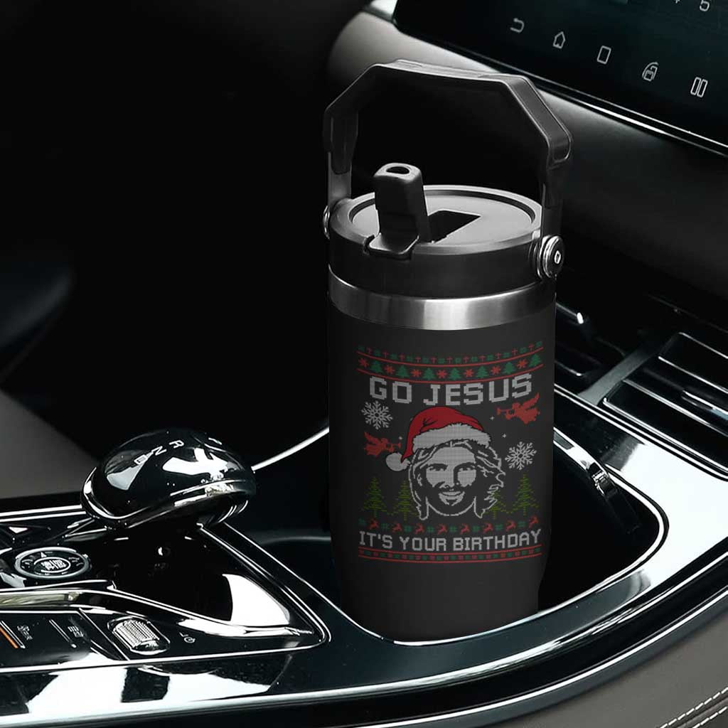 Funny Go Jesus It Is Your Birthday Flip Straw Tumbler Christian Christmas Party TS11 Print Your Wear