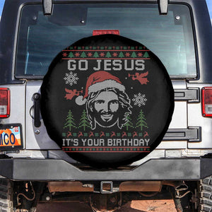 Funny Go Jesus It Is Your Birthday Spare Tire Cover Christian Christmas Party TS11 No hole Black Print Your Wear