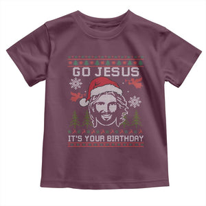 Funny Go Jesus It Is Your Birthday Toddler T Shirt Christian Christmas Party TS11 Maroon Print Your Wear
