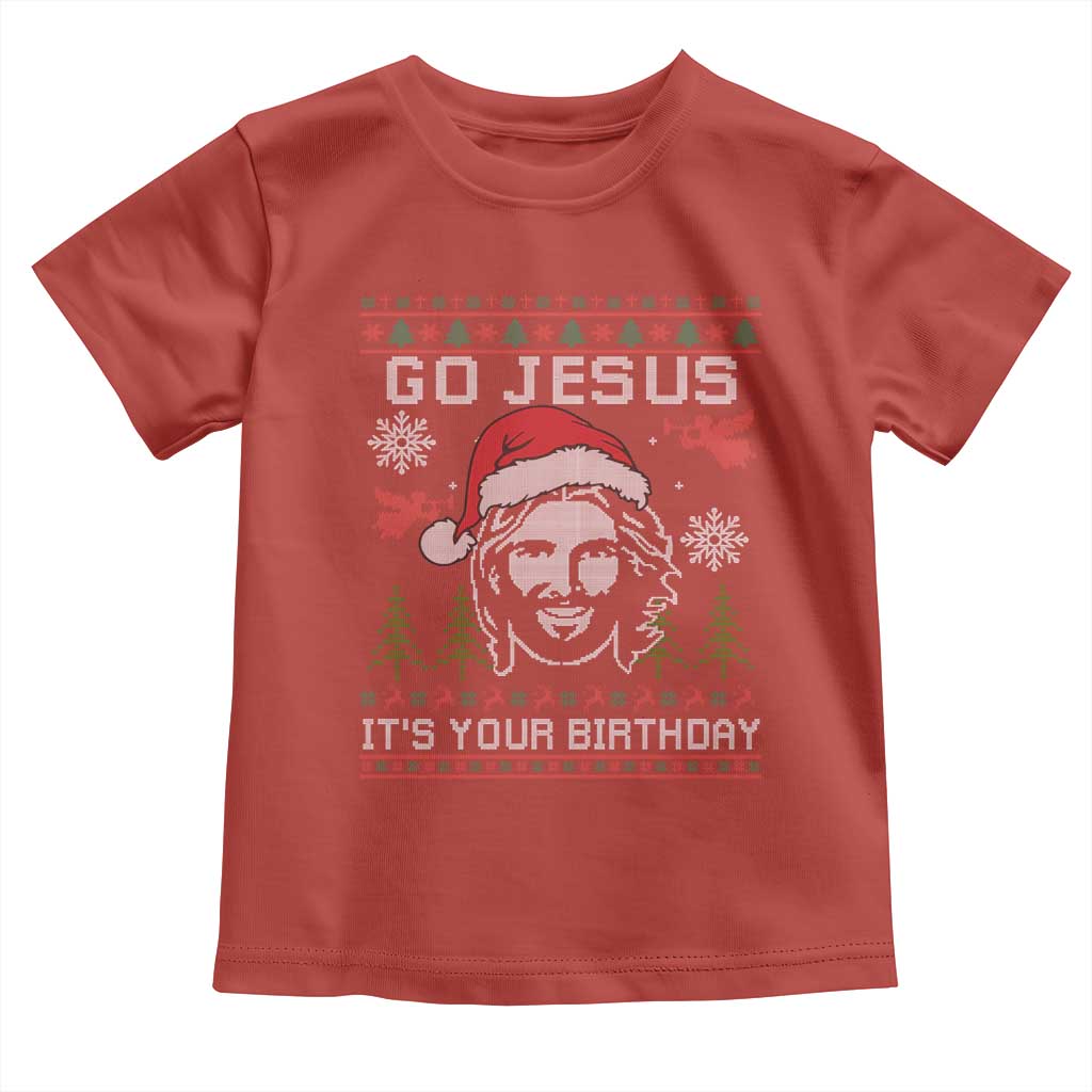 Funny Go Jesus It Is Your Birthday Toddler T Shirt Christian Christmas Party TS11 Red Print Your Wear