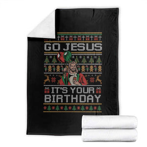 Funny Go Jesus Its Your Birthday Throw Blanket Christmas Christian Religious God TS11 Black Print Your Wear