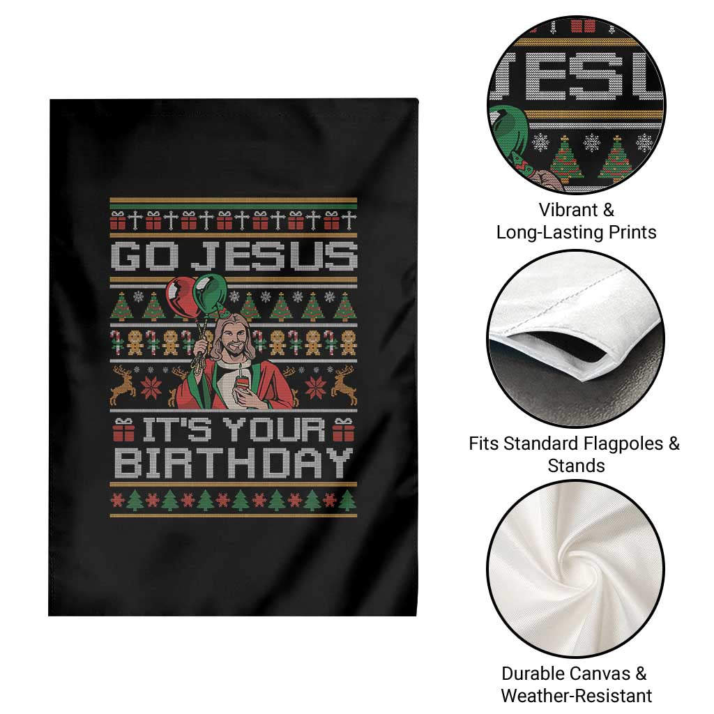 Funny Go Jesus Its Your Birthday Garden Flag Christmas Christian Religious God TS11 Print Your Wear