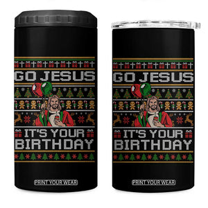 Funny Go Jesus Its Your Birthday 4 in 1 Can Cooler Tumbler Christmas Christian Religious God TS11 One Size: 16 oz Black Print Your Wear