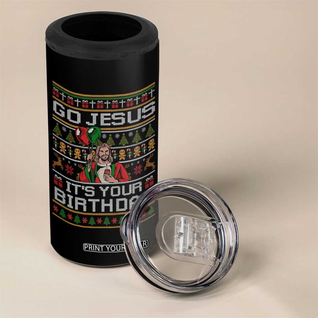 Funny Go Jesus Its Your Birthday 4 in 1 Can Cooler Tumbler Christmas Christian Religious God TS11 Print Your Wear