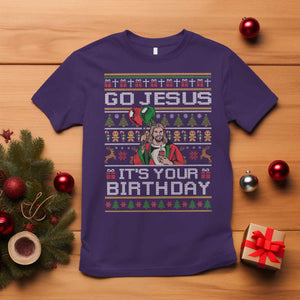 Funny Go Jesus Its Your Birthday T Shirt Christmas Christian Religious God TS11 Purple Print Your Wear