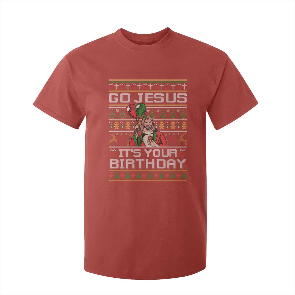 Funny Go Jesus Its Your Birthday T Shirt For Kid Christmas Christian Religious God TS11 Red Print Your Wear