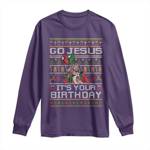Funny Go Jesus Its Your Birthday Long Sleeve Shirt Christmas Christian Religious God TS11 Purple Print Your Wear