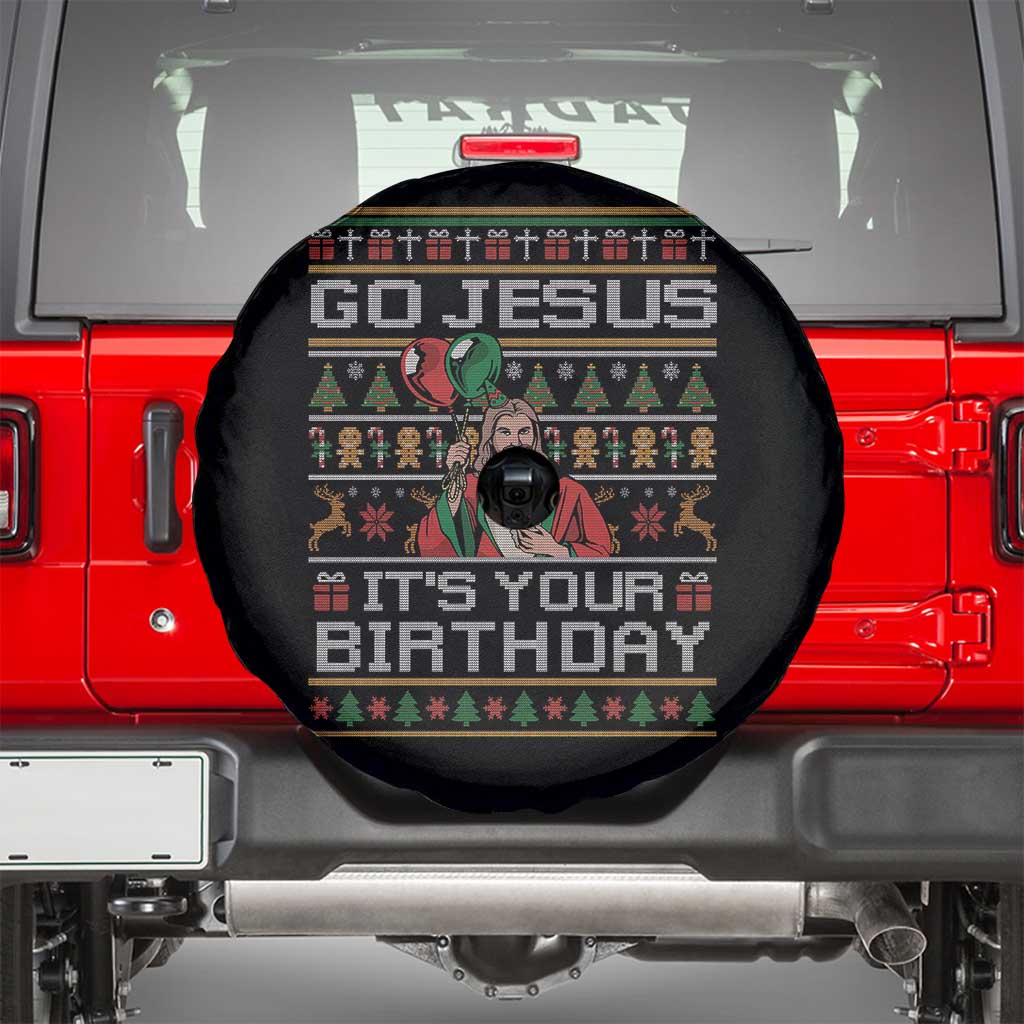 Funny Go Jesus Its Your Birthday Spare Tire Cover Christmas Christian Religious God TS11 Black Print Your Wear