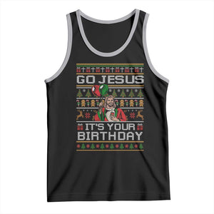 Funny Go Jesus Its Your Birthday Tank Top Christmas Christian Religious God TS11 Black Athletic Heather Print Your Wear