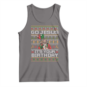 Funny Go Jesus Its Your Birthday Tank Top Christmas Christian Religious God TS11 Deep Heather Print Your Wear