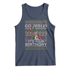 Funny Go Jesus Its Your Birthday Tank Top Christmas Christian Religious God TS11 Navy Print Your Wear