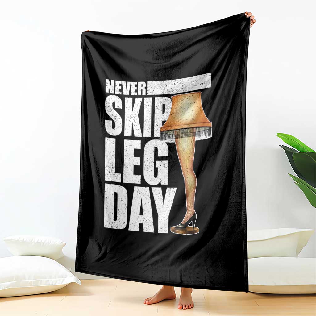 Funny Never Skip Leg Day Christmas Movie Throw Blanket Italian Leg Lamp TS11 Print Your Wear