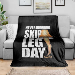 Funny Never Skip Leg Day Christmas Movie Throw Blanket Italian Leg Lamp TS11 Print Your Wear