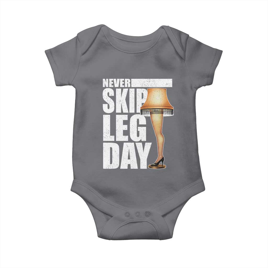 Funny Never Skip Leg Day Christmas Movie Baby Onesie Italian Leg Lamp TS11 Charcoal Print Your Wear