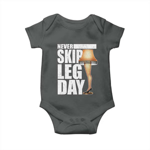 Funny Never Skip Leg Day Christmas Movie Baby Onesie Italian Leg Lamp TS11 Dark Heather Print Your Wear