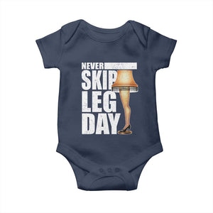 Funny Never Skip Leg Day Christmas Movie Baby Onesie Italian Leg Lamp TS11 Navy Print Your Wear