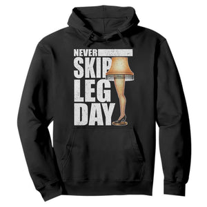 Funny Never Skip Leg Day Christmas Movie Hoodie Italian Leg Lamp TS11 Black Print Your Wear
