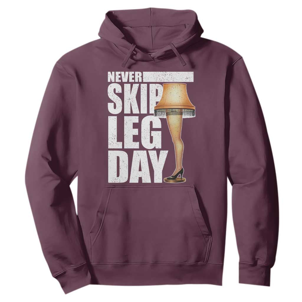 Funny Never Skip Leg Day Christmas Movie Hoodie Italian Leg Lamp TS11 Maroon Print Your Wear