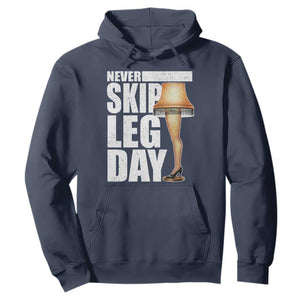 Funny Never Skip Leg Day Christmas Movie Hoodie Italian Leg Lamp TS11 Navy Print Your Wear
