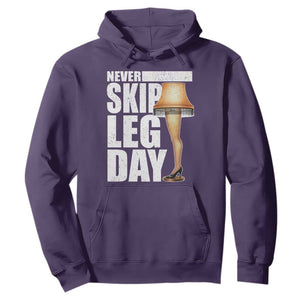 Funny Never Skip Leg Day Christmas Movie Hoodie Italian Leg Lamp TS11 Purple Print Your Wear