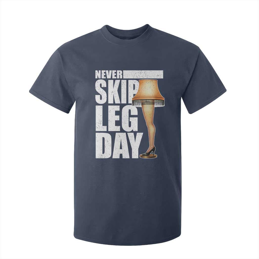 Funny Never Skip Leg Day Christmas Movie T Shirt For Kid Italian Leg Lamp TS11 Navy Print Your Wear