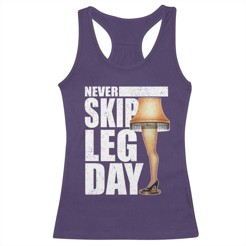 Funny Never Skip Leg Day Christmas Movie Racerback Tank Top Italian Leg Lamp TS11 Purple Print Your Wear